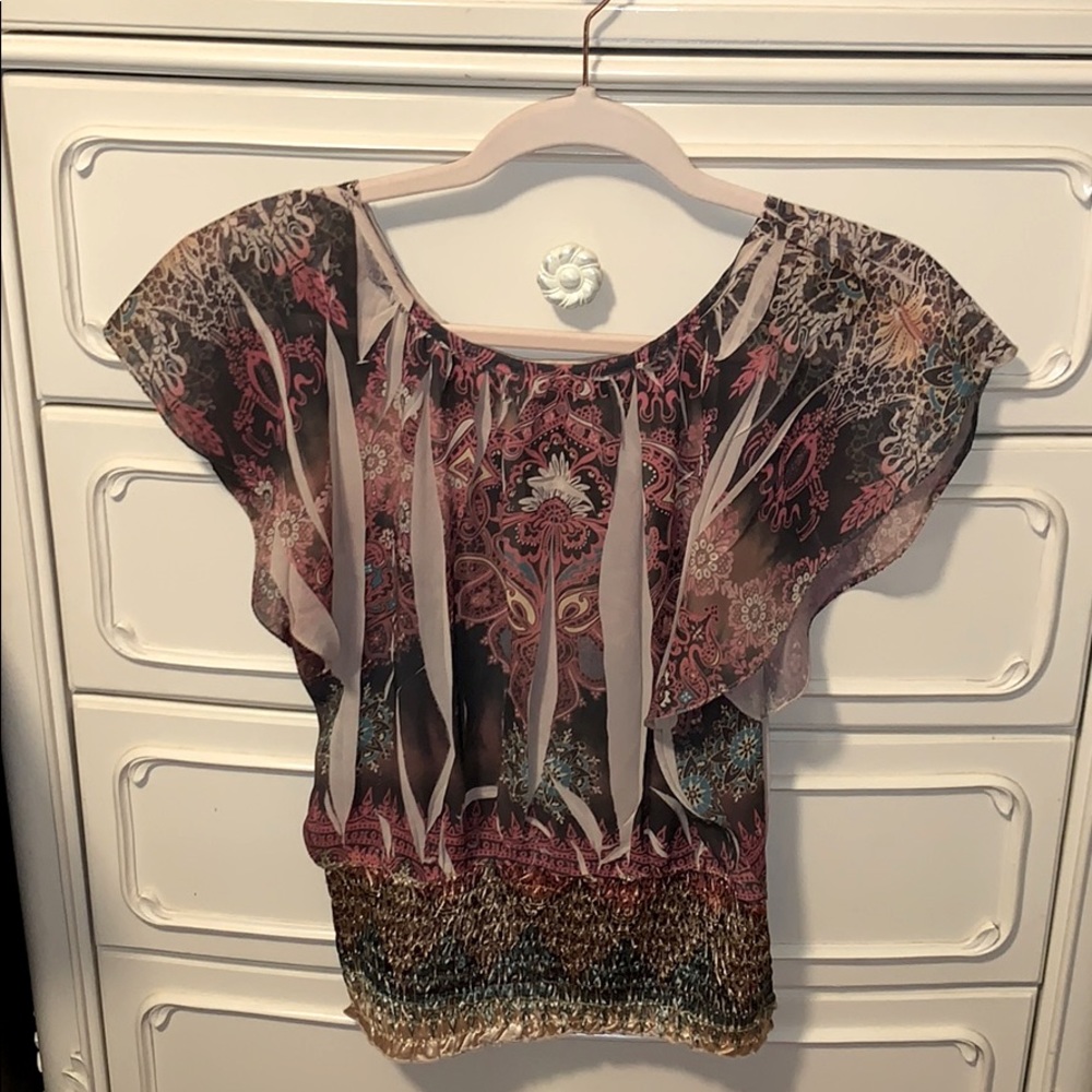 “Celly K” Cute Colorful Blouse Size M